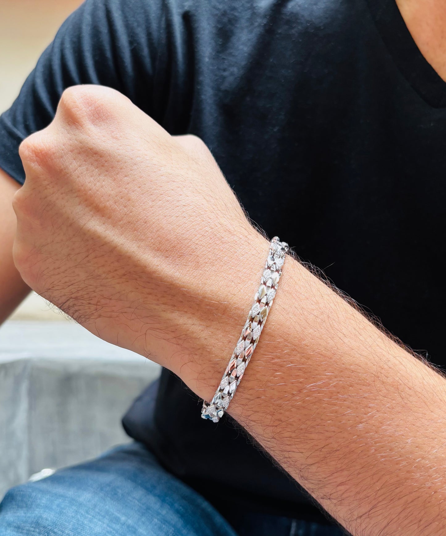 Braided Luxe Men's silver bracelet