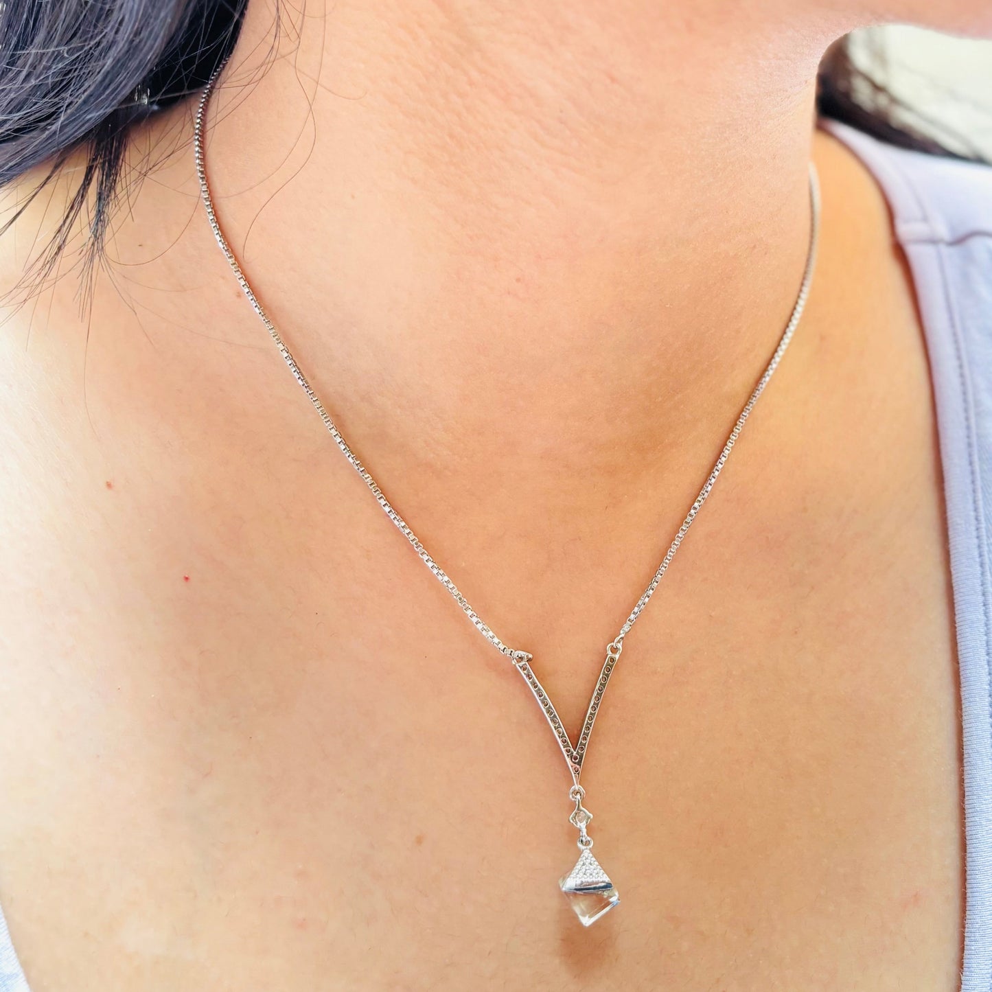 How our King Swarovski necklace looks like after wearing