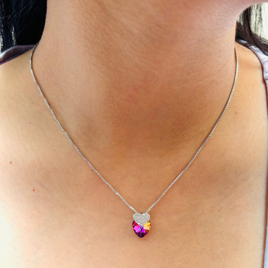 How our Colours of heart necklace looks like after wearing