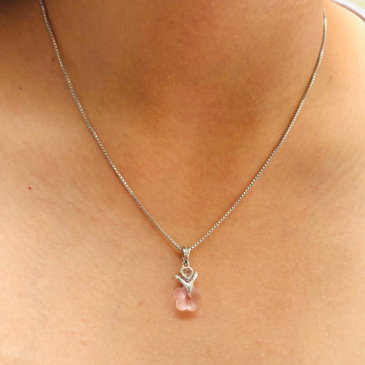 How our Pink star necklace looks like after wearing