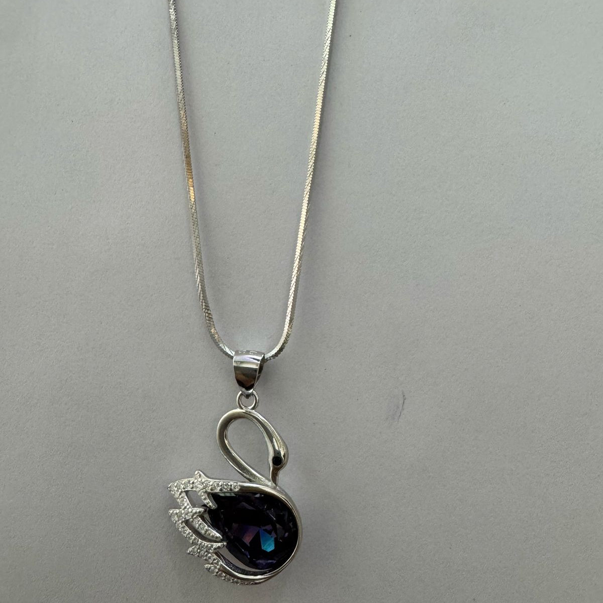  Purple Swan Necklace with Swarovski Stone