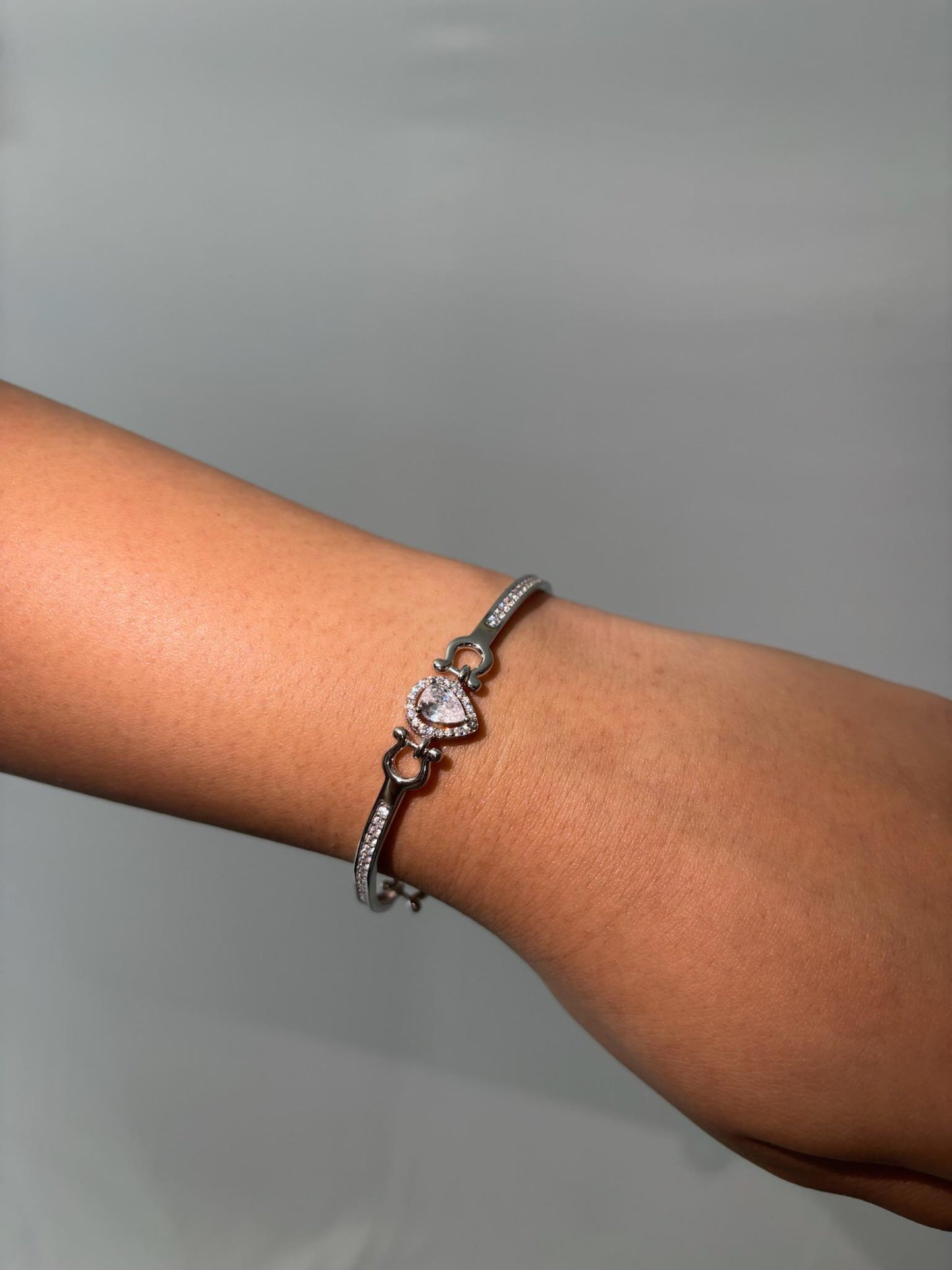 Emerald Elegance Silver Bracelet