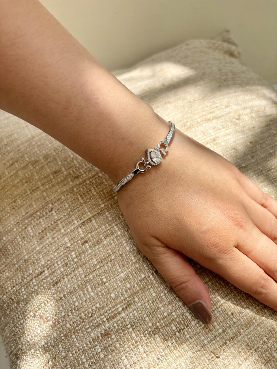 Emerald Elegance Silver Bracelet